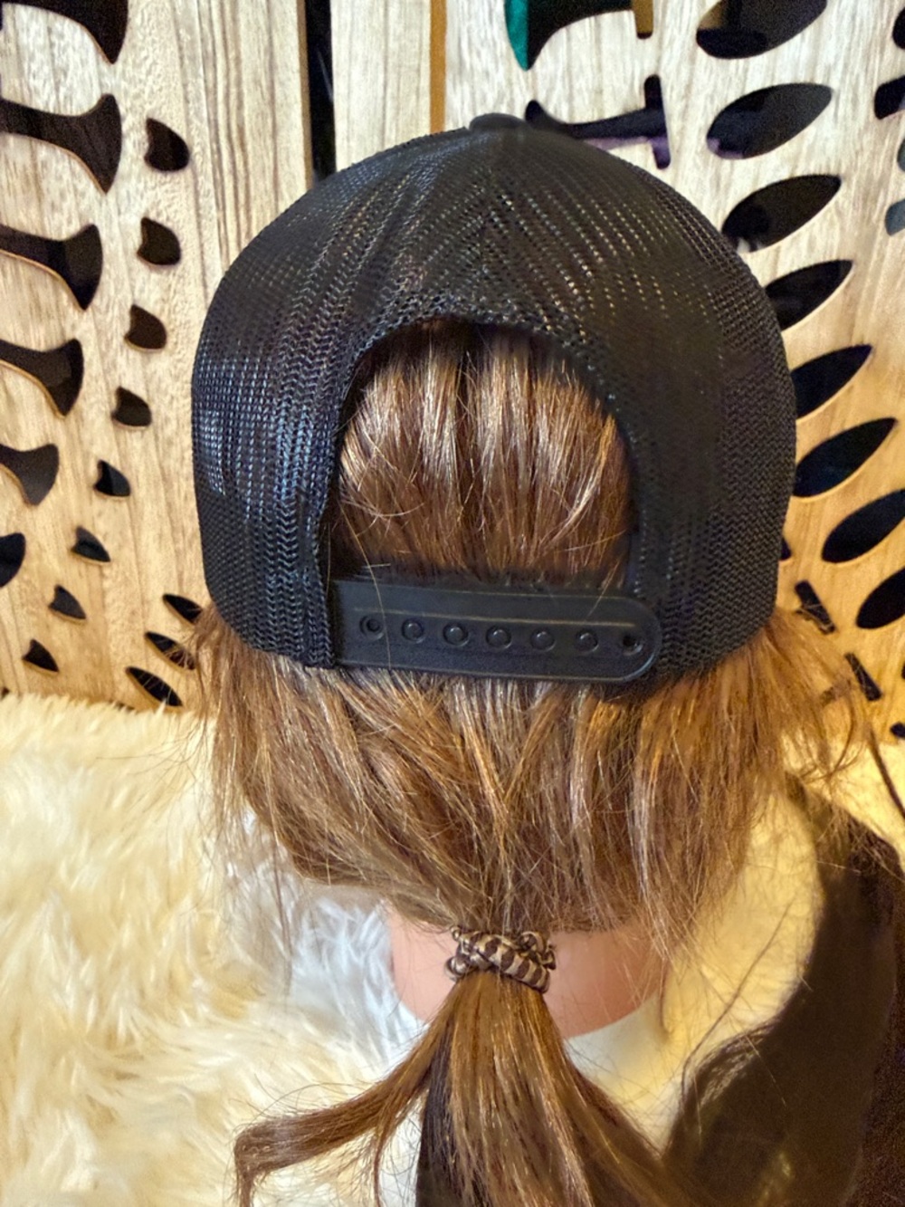 Sport-Tek Black Old State Embroidered Trucker Hat - Picture 3 of 6